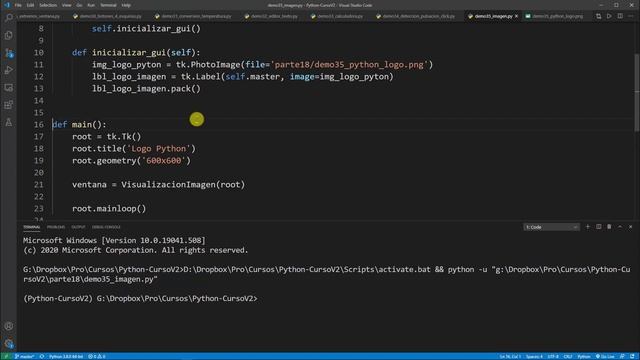 Python Curso V2: 668 1/2 Mostrar una Imagen sobre una Ventana Construida con Tkinter смотреть онлайн