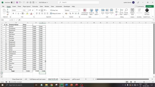 6 tips and tricks in excel || save your time just do it simple || 4 ways to do sum in excel. смотреть онлайн