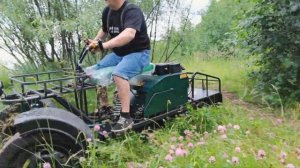 Мотобуксировщик «Друг» с передним колесно-лыжным модулем. Обкатка новой машины