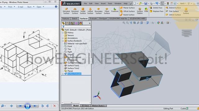 SolidWorks Surface Beginners|Exercise 35|Practice session Tutorial смотреть онлайн