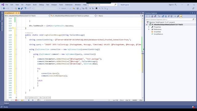 135 Error handling in script task ssis to sql table смотреть онлайн