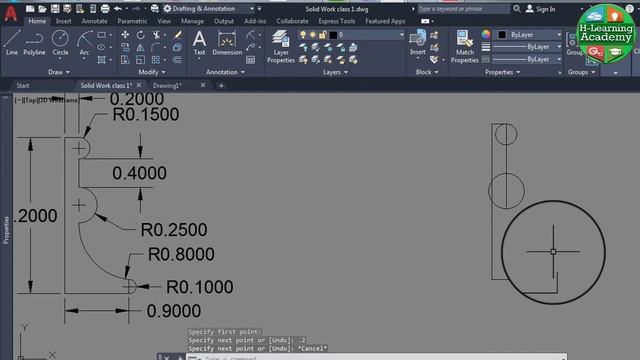AutoCAD 2D Drawing Practice 1 for Beginners I line, Arc, Circle, Trim, Dimension Command смотреть онлайн