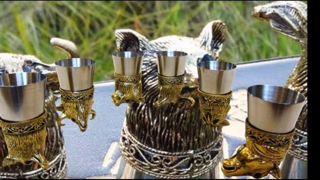 Стопки «Перевертыши» нержавеющая сталь 6шт.,мал.,фигуры(цвет камня глаз на выбор) смотреть онлайн