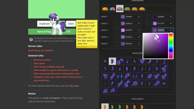 How to shade (hair, face, legs) on Pony Town! (read desc!) смотреть онлайн