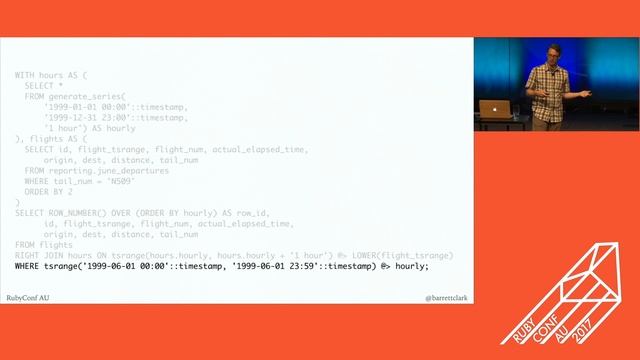 RubyConf AU 2017 - Simple and Awesome Database Tricks, By Barrett Clark смотреть онлайн