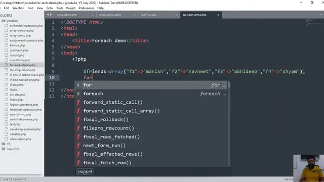 foreach loop in php in hindi смотреть онлайн