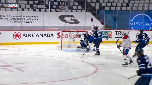 Tyler Toffoli Drags & Fires Puck Past Connor Hellebuyck For Sweet Shorthanded Goal смотреть онлайн