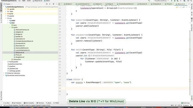 Observer | Kotlin design patterns смотреть онлайн