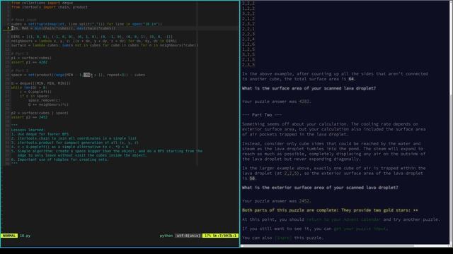 Advent of Code 2022 in Python - Day 18 - EXPLAINED смотреть онлайн