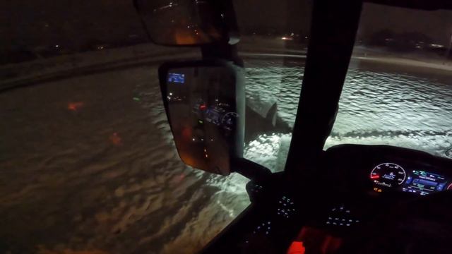 POV Driving Scania V8 770S 25m On The Snow On The Night #snow#night #scandinavia#vlog#pov#longtruck