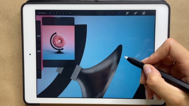 КАК НАРИСОВАТЬ РЕАЛИСТИЧНЫЙ ПОНЧИК НА IPAD ?ПРОГРАММА PROCREATE смотреть онлайн