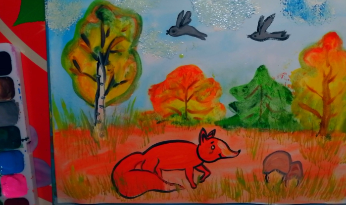 Как нарисовать сказку "Осень и Лиса". смотреть онлайн