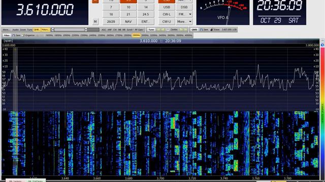 Проверка работы "базуки" на 3,6 мГц , высота мачты 12 м. смотреть онлайн