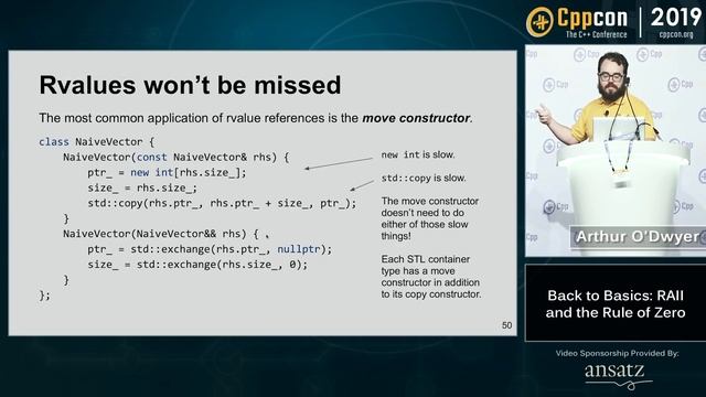 Back to Basics: RAII and the Rule of Zero - Arthur O'Dwyer - CppCon 2019 смотреть онлайн