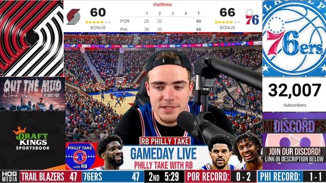 Philadelphia Sixers vs Portland Trail Blazers Live Play-By-Play & Reaction смотреть онлайн