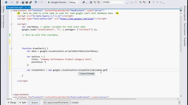 How to create google Combo chart with database data in ASP NET смотреть онлайн