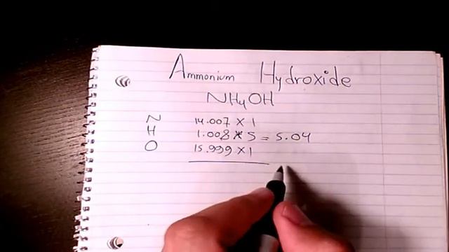 What is the molar mass of ammonium hydroxide? Molecular weight - Chemistry смотреть онлайн