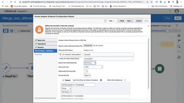 Merge two different schema files into a Single CSV file in Oracle Integration смотреть онлайн