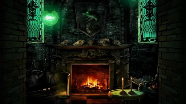 Harry Potter Inspired ASMR - Slytherin Common Room - POV HD Ambient Soundscape And Animation