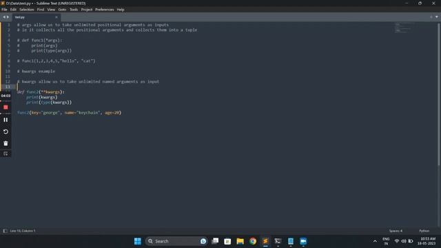 *args and **kwargs in Python смотреть онлайн
