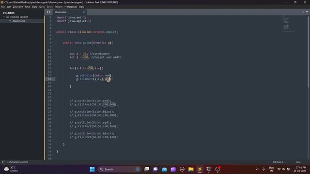 how to make illusion rectengle with java applet | Make Two Color Rectengle with Loop In Applet смотреть онлайн