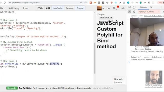 JavaScript Interview Mastery - Code/Polyfill your own Bind method смотреть онлайн