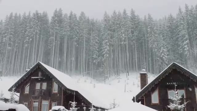 зима Карпаты снег метель для сна смотреть онлайн