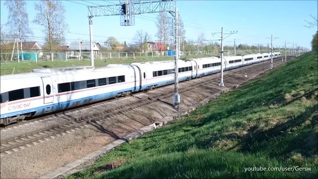 Скоростной поезд ЭВС2-04 "Сапсан" Москва — Санкт-Петербург смотреть онлайн