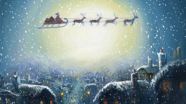 SANTA'S SLEIGH FREE TV WALLPAPER | CHRISTMAS HOME TV ART DECO 4 HRS IN 4K HD SCREENSAVER BACKGROUND смотреть онлайн