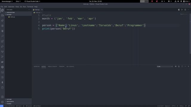 Python Tutorial #05 tuple, dict und list [Full-HD] [Deutsch/German] смотреть онлайн
