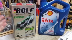 Самые грязные авто -масла из полусинтетики  ROLF Energy 10W-40 против масло Shell Helix HX7 10W-40