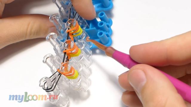 Браслет БОРДЕР из резинок Rainbow Loom Bands. Урок 296 | Bracelet Rainbow Loom смотреть онлайн