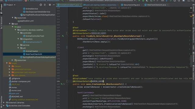Spring WebFlux Essentials 32 - Integration Test WebTestClient and Spring Security @WithUserDetails смотреть онлайн