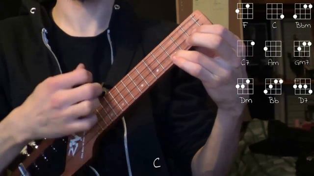 Totoro's Theme (ukulele cover) + chords смотреть онлайн