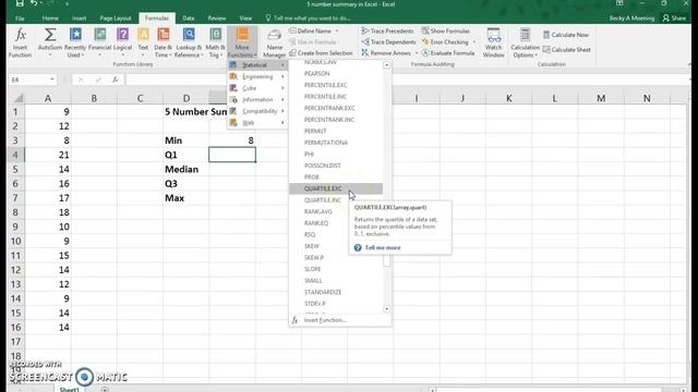 5 Number Summary in Excel смотреть онлайн