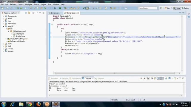 JDBC example program with SQL server (Last Part 6) смотреть онлайн