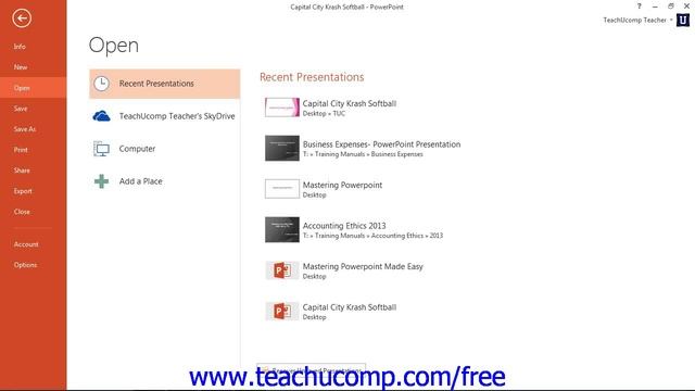 PowerPoint 2013 Tutorial Recovering Unsaved Presentations Microsoft Training Lesson 2.10 смотреть онлайн