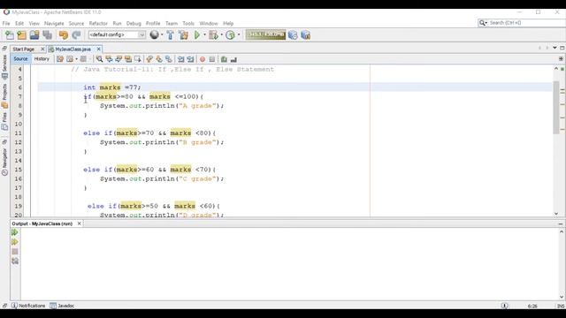 Java Tutorial-11: If ,Else If , Else Statement смотреть онлайн