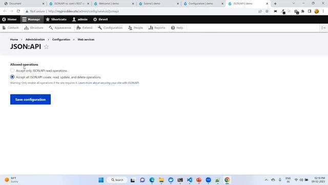 What Are Web Services? | Install JSON:API Module | Configure allowed operations смотреть онлайн