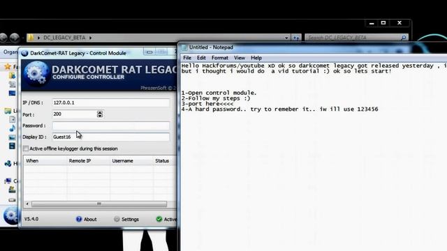 How to setup Darkcomet Legacy Beta v1 Tutorial смотреть онлайн