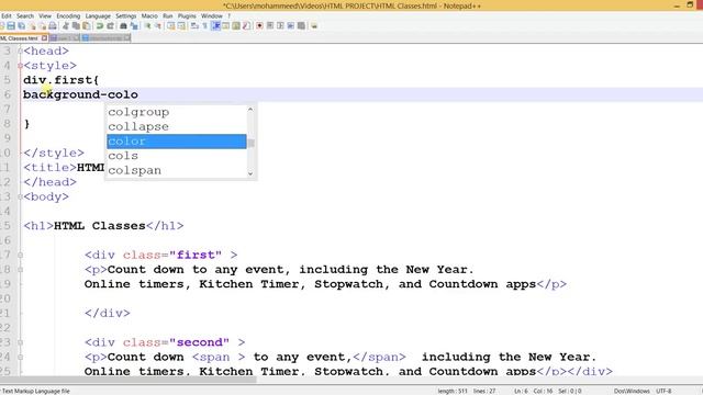 HTML lesson no.17 Give Style using Classes смотреть онлайн
