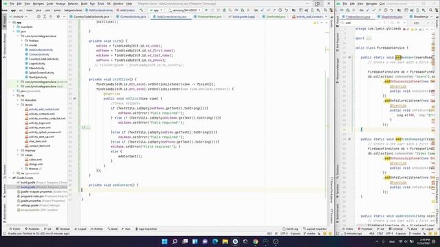 Telegram Clone PART 8 - Add a contact & store in firebase firestore смотреть онлайн