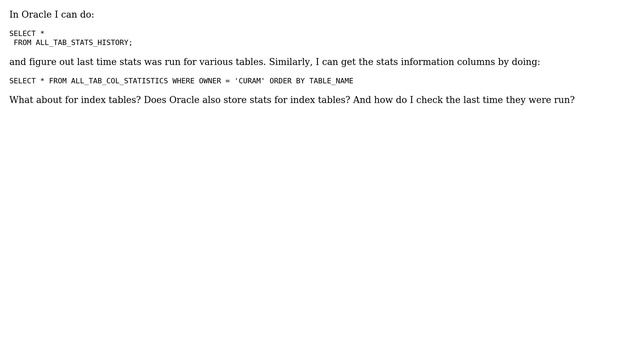 Databases: Checking column stats in Oracle 12 смотреть онлайн