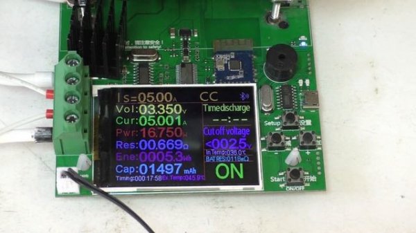 Тест с нагрузкой li-ion аккумулятора 18650 Essager на 3200 мАч.