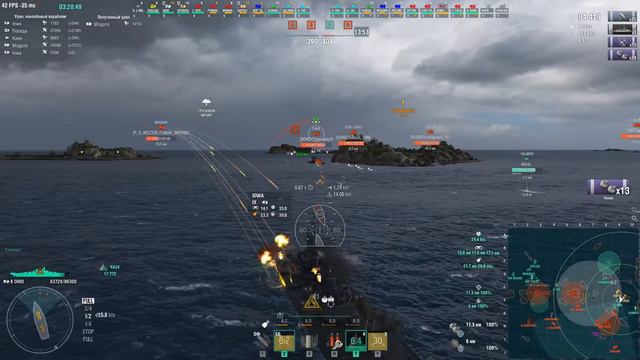 [World of Warships] Линкор Ohio в отряде. 10 медалей за бой. смотреть онлайн