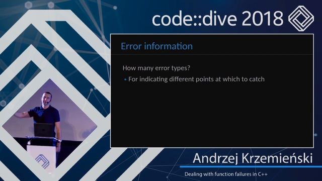 Dealing with function failures in C++ - Andrzej Krzemieński - code::dive 2018 смотреть онлайн