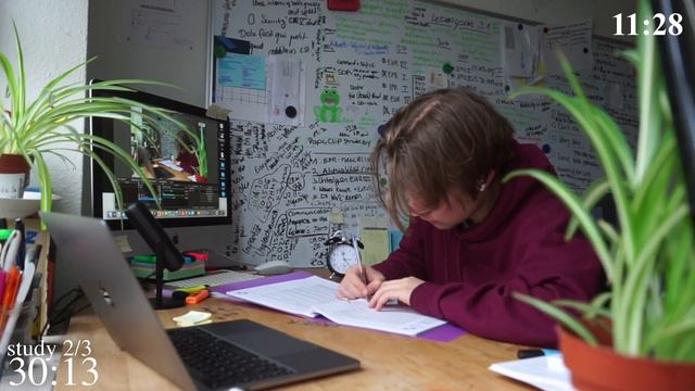 4-HOUR Study With Me 📚☔️ Rain Sounds &  Pomodoro Timer 60-10