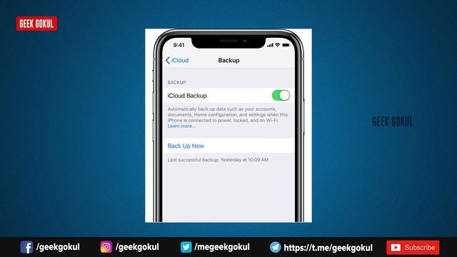 How To Take Backup Of Your IPhone Data With ICloud | Geek Gokul - Tamil