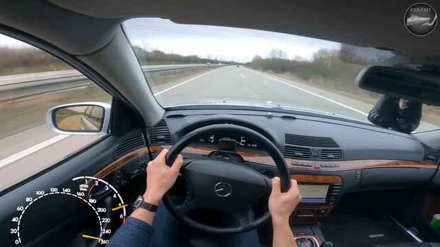 S-class S350 W220 | Topspeed drive on german autobahn 245HP смотреть онлайн