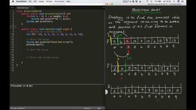 Brief overview of the Selection Sort Algorithm in Java смотреть онлайн